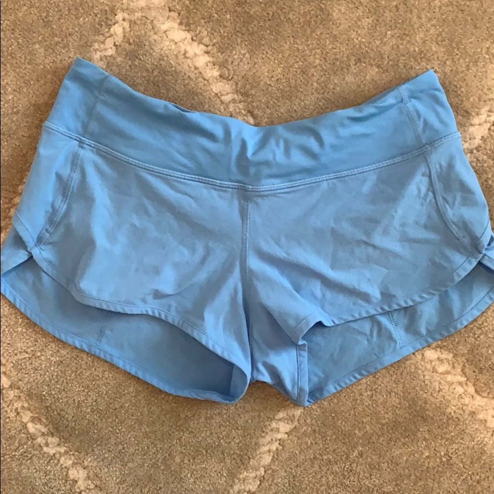 Light Blue Lululemon Speed Shorts